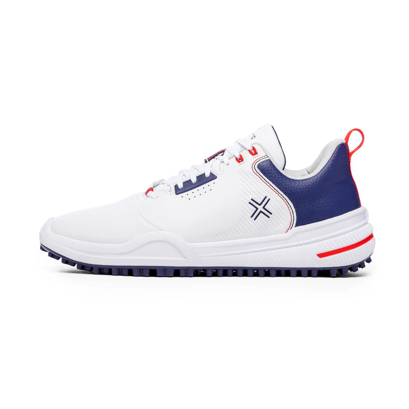 PAYNTR Spikeless Golf Shoes, X-003F, White/Navy