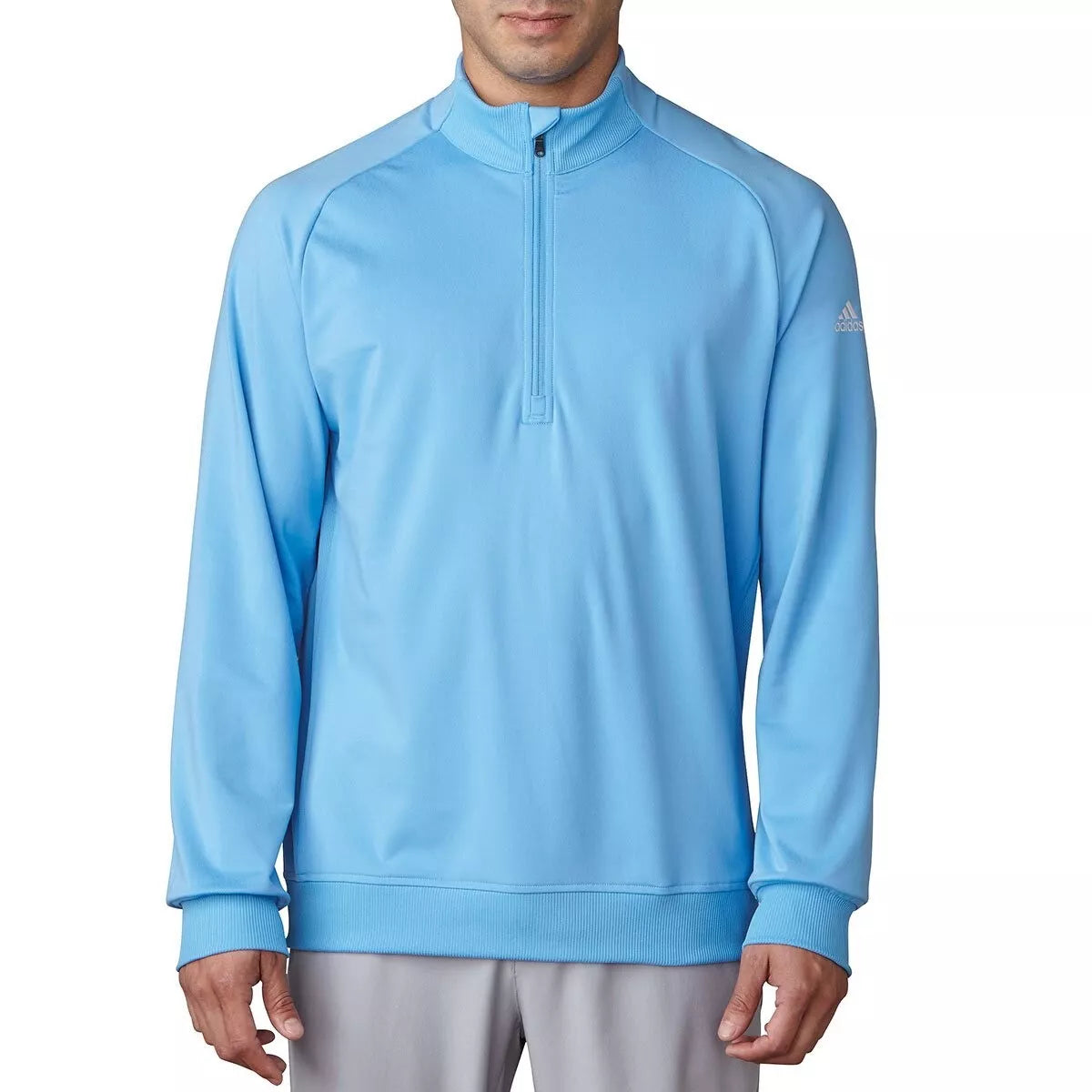 adidas Golf Club Zip Layer Stretch Top, Light Blue, NEW, RRP £59.99