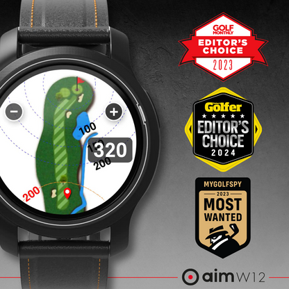 GOLFBUDDY aim W12 Golf GPS Watch, 2 Straps Included.