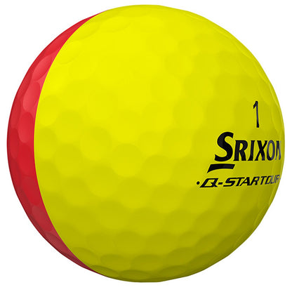 Srixon Q-Star Tour Divide Golf Balls, Yellow/Red, 12 Ball Pack