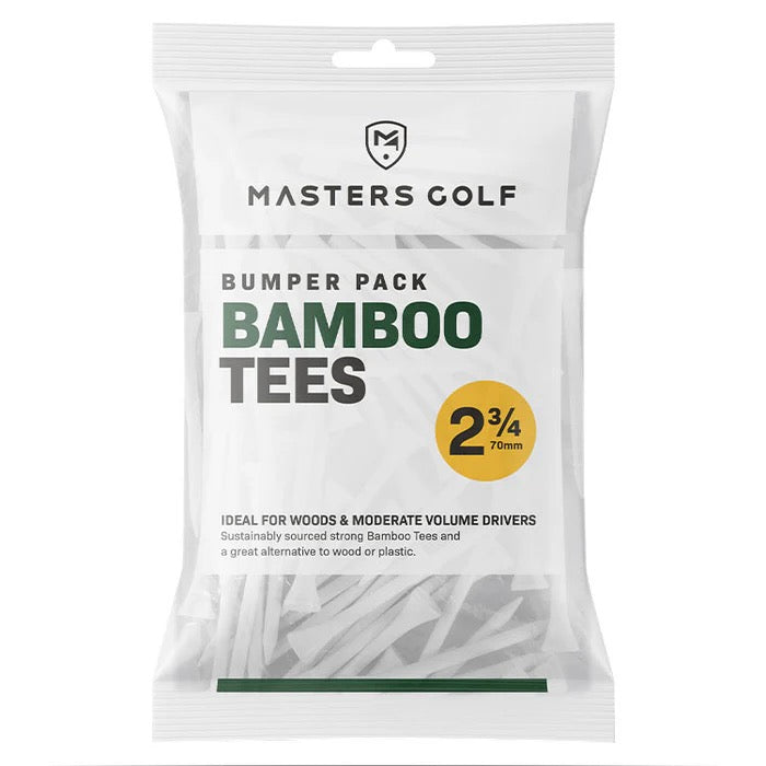 Masters Bamboo Bumper Pack Of Tees, White, 54mm, 70mm or 83mm