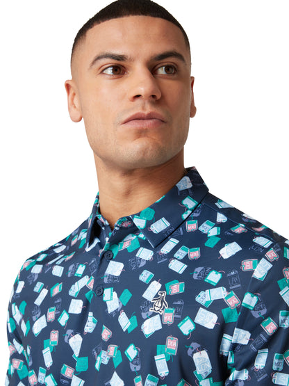 Original Penguin Pete's Travel Tag Caddy Polo Shirt, Black Multi