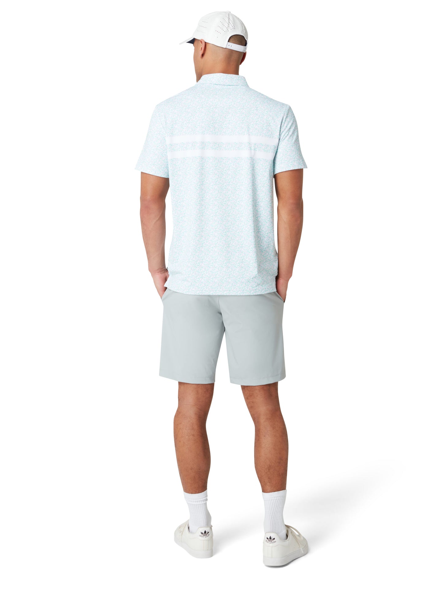 Original Penguin Engineered Novelty Striped Polo Shirt, White Multi or Blue Multi.