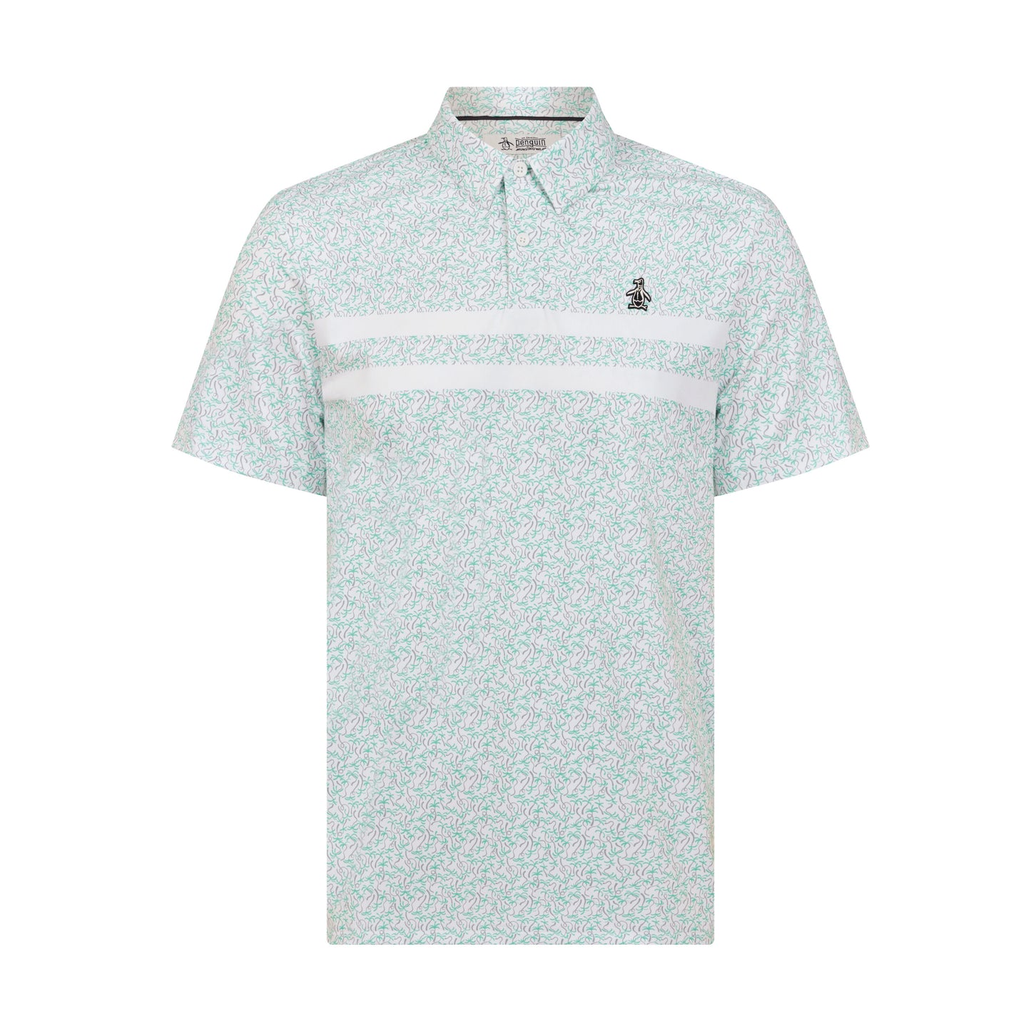 Original Penguin Engineered Novelty Striped Polo Shirt, White Multi or Blue Multi.