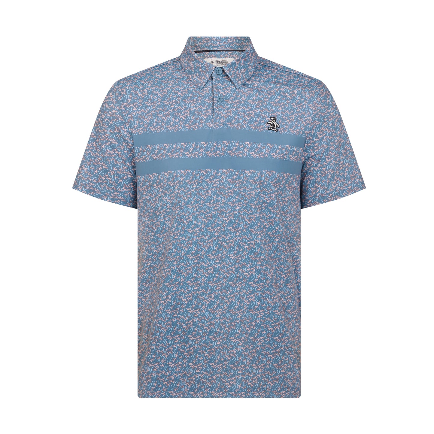 Original Penguin Engineered Novelty Striped Polo Shirt, White Multi or Blue Multi.