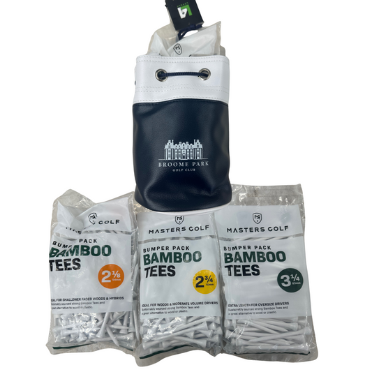Broome Park Logo Drawstring Pouch & 3 Packs of Tees (325 Tees in Total), SALE