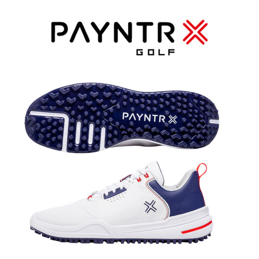 PAYNTR Spikeless Golf Shoes, X-003F, White/Navy